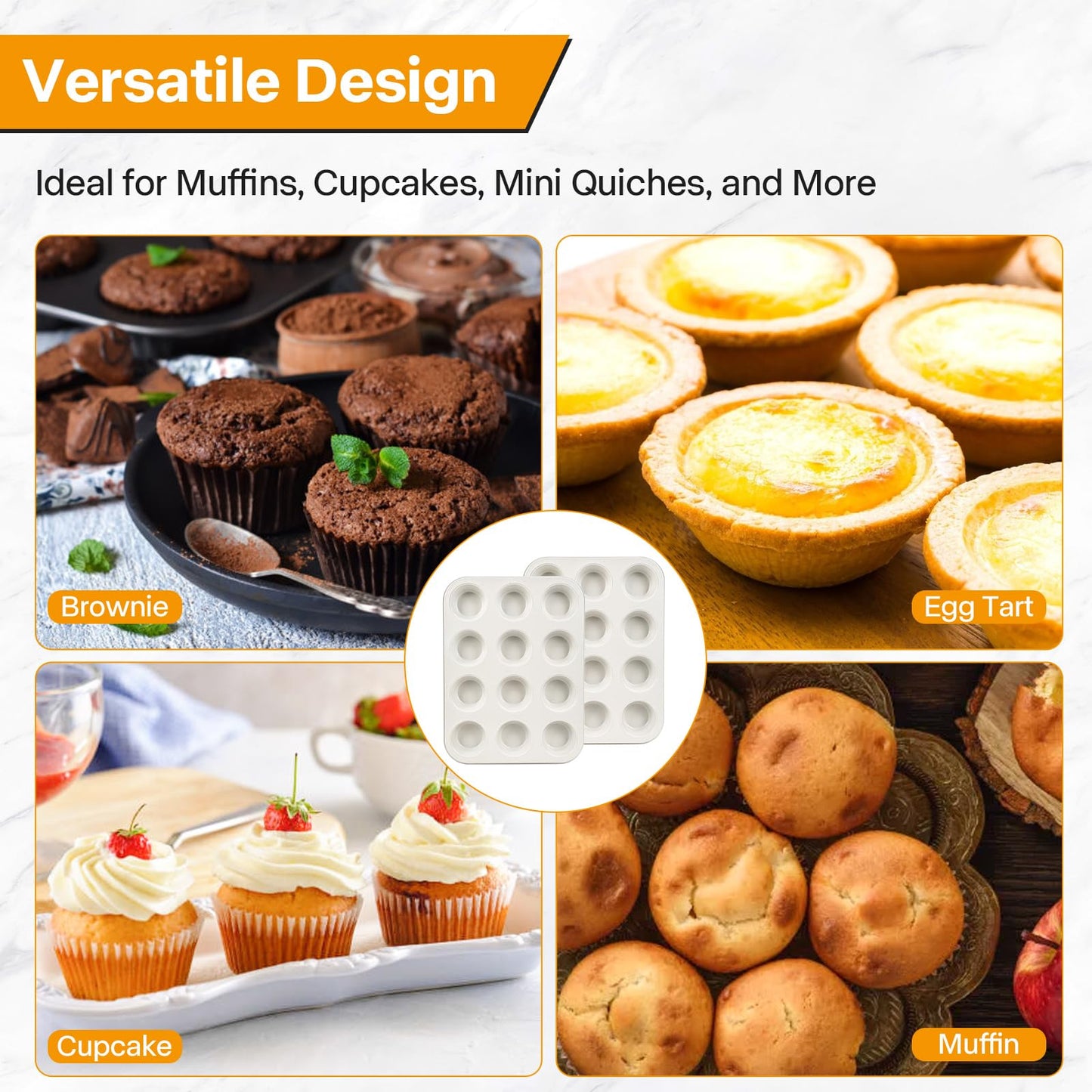 Spmarkt 2-Pack Pink Nonstick Muffin Pans, 12-Cup Muffin Cake Pan, 5-Layer Free PFOA/PFOS/PTFE Safe Cupcake Pan, Durable & Easy-Clean Muffin Cup for Baking