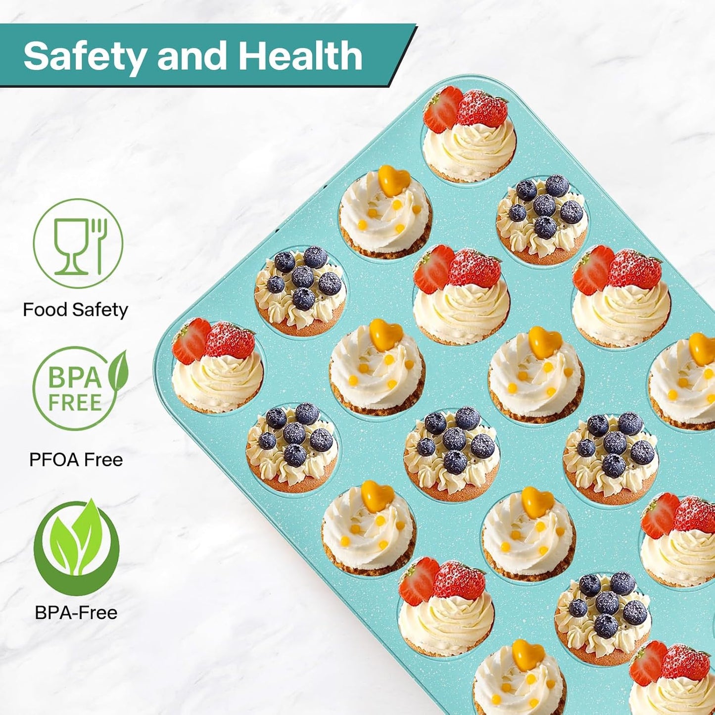 2-Pack Light Blue 24-Cup Mini Muffin Pan image 3