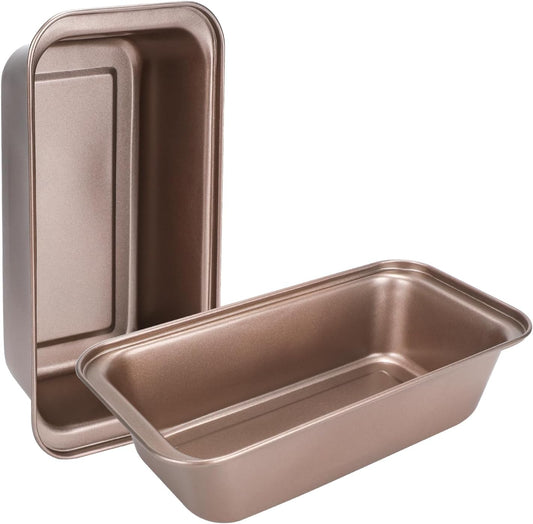 2-Pack Gold Nonstick Loaf Pans — 10×5 Inch