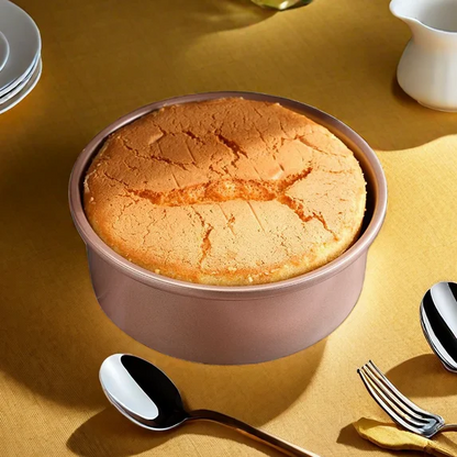 Bakdcore 2 Pack 8-Inch Round Cake Pan with Removable Bottom Gold