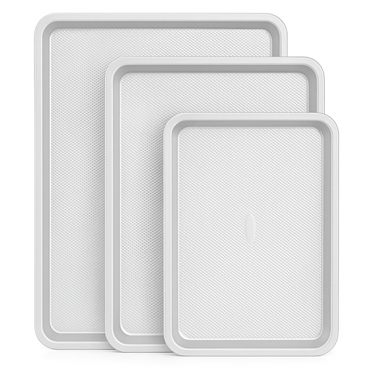 Baking Sheet Set of 3, Stainless Steel Cookie Sheet Baking Sheet Pan, 18/15/13 Inch, Non Stick Heavy Duty Thick 0.8 Mm Baking Sheet, Stackable Design for Roasting, Baking & Toasting