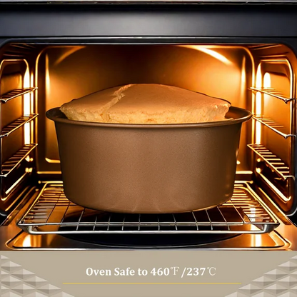 Bakdcore 2 Pack 8-Inch Round Cake Pan with Removable Bottom Gold